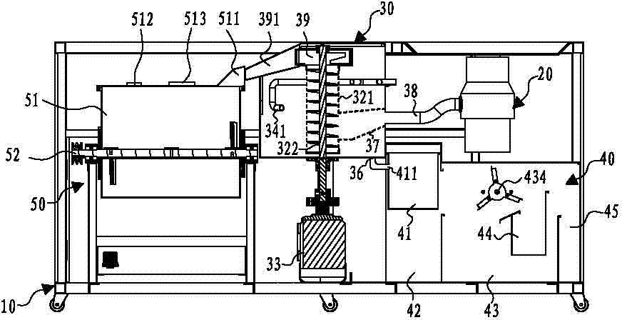 Kitchen waste recycling automatic treating all-in-one machine and treatment process thereof