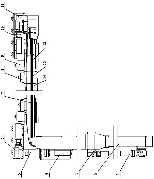 Cross side dumping type variable-frequency drive conveying device for coal mines