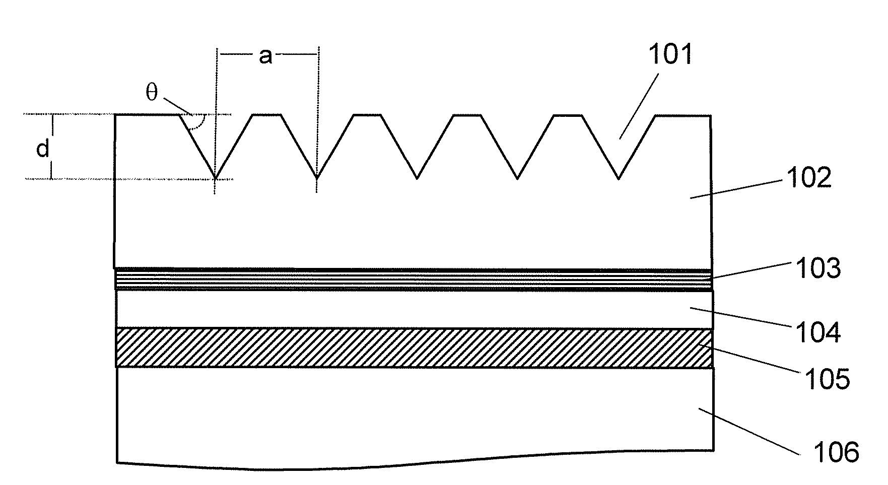 Inverted-pyramidal photonic crystal light emitting device