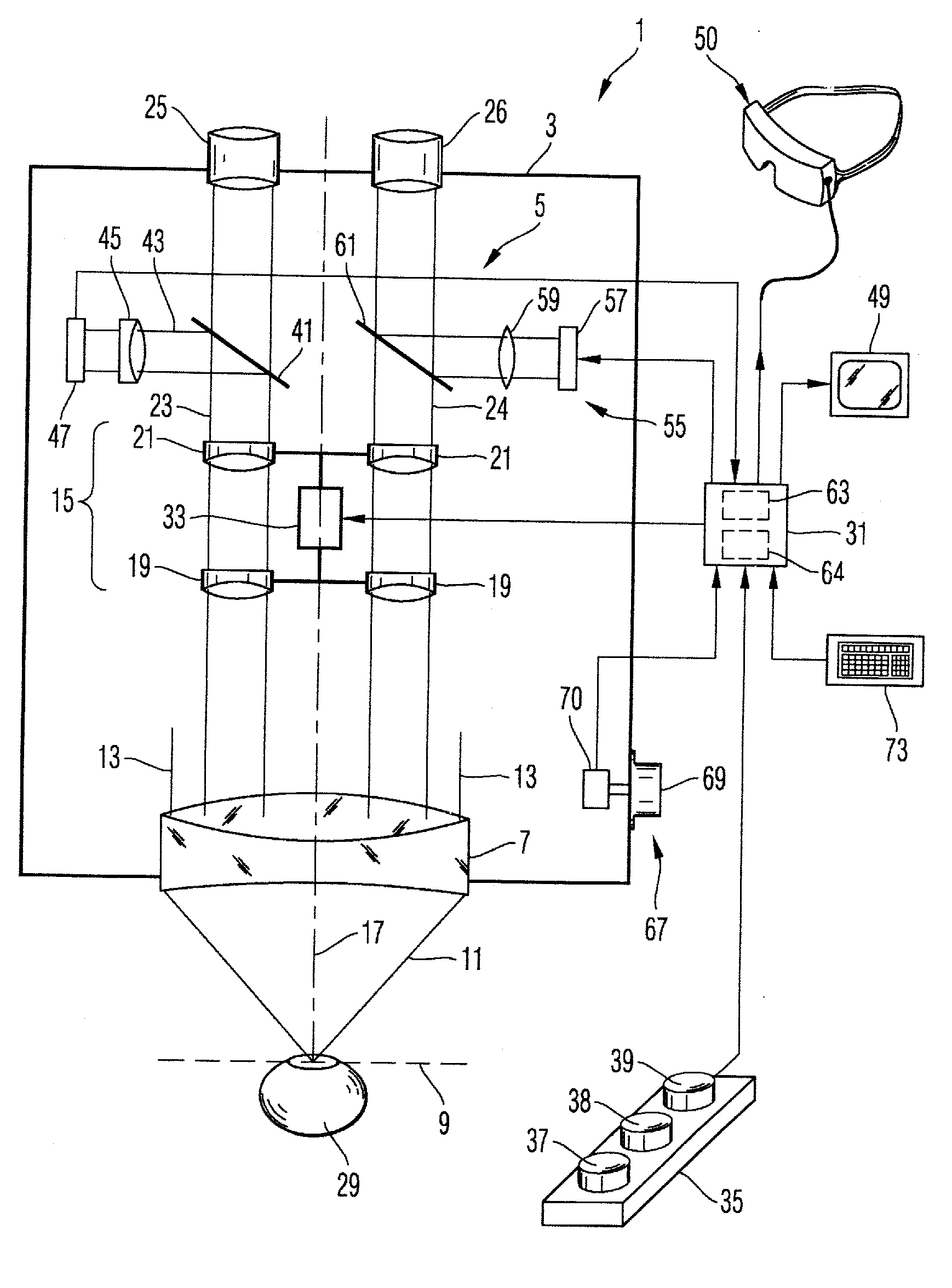 Surgical microscopy system and method for performing eye surgery