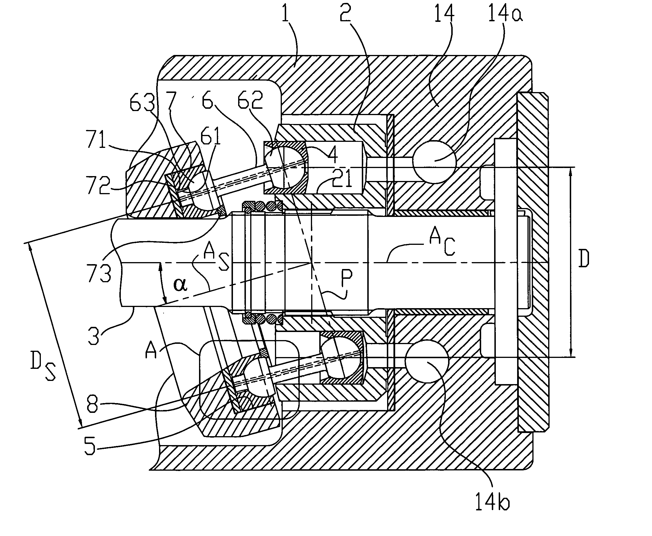 Axial piston machine with a swash plate