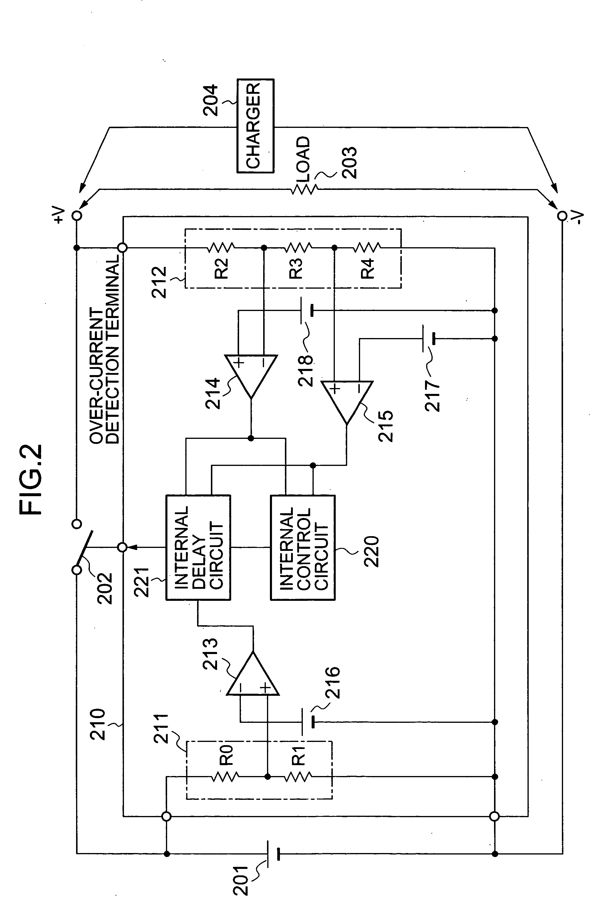 Charging and discharging control circuit and charging type power supply device