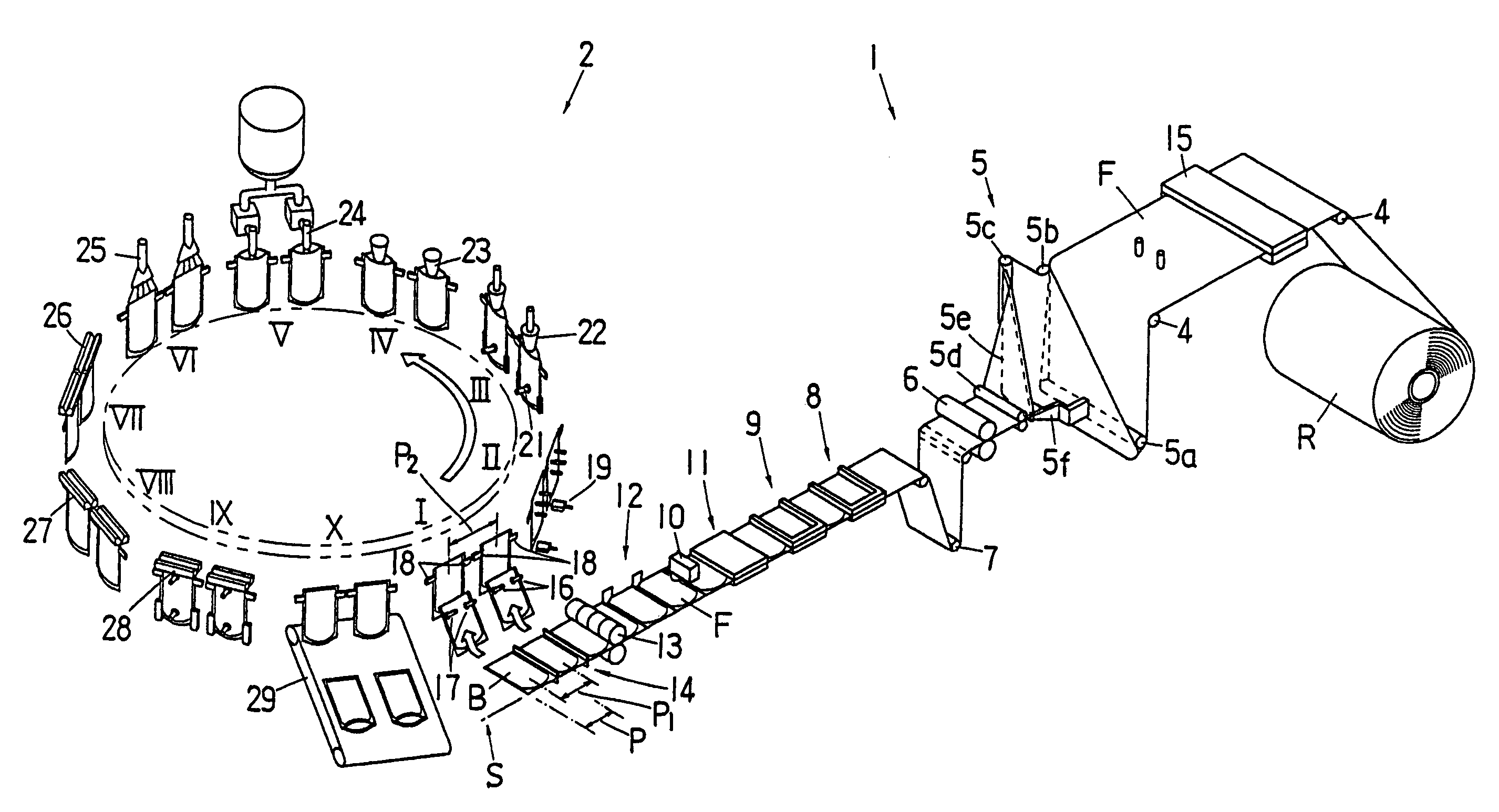 Bag-making and packaging machine