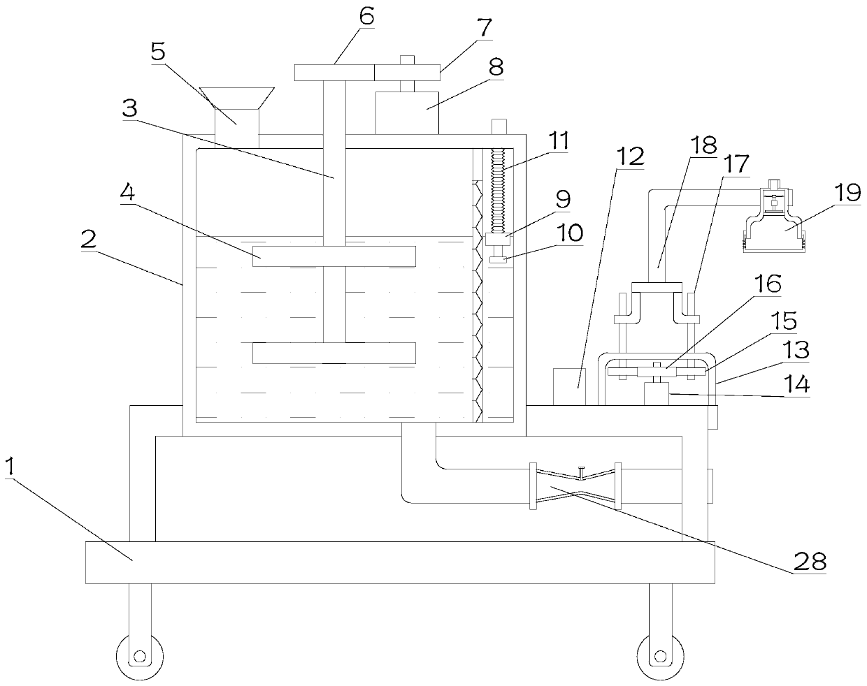 Pesticide spray device with function of preventing and controlling diseases and insect pests of rice