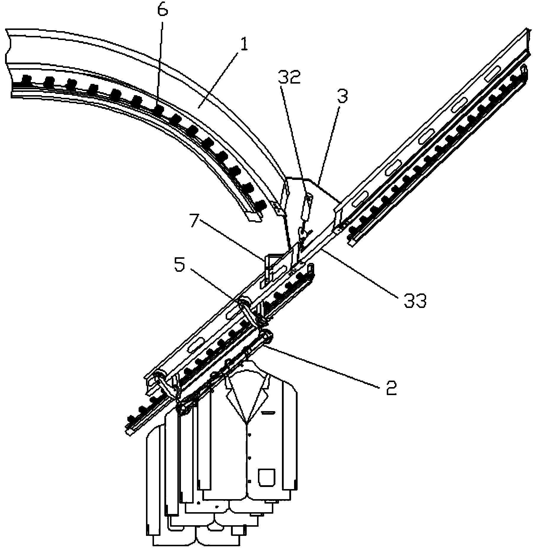 Hanging type track freight transport system