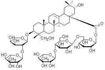 Triterpenoid saponin compound extracted from clematis tangutica and application thereof