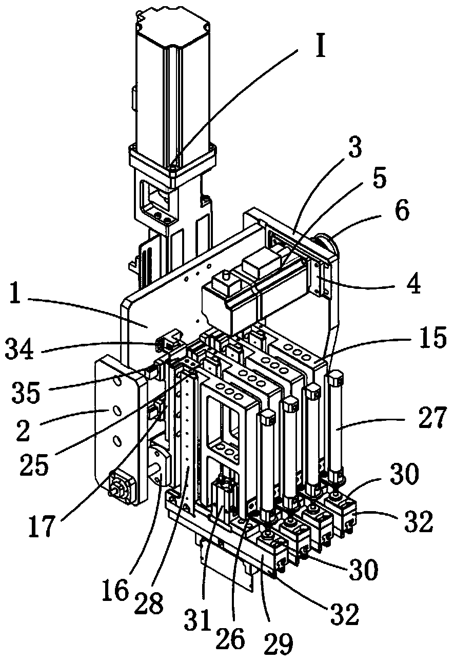 Retractable clamping jaw with changeable pitch