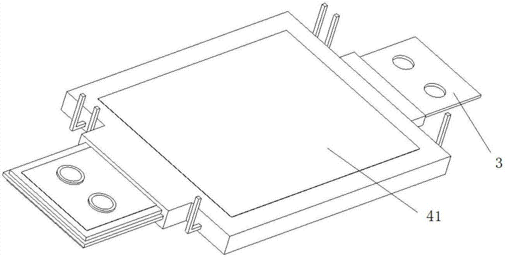 Two-sided heat dissipation power module of laminated substrates