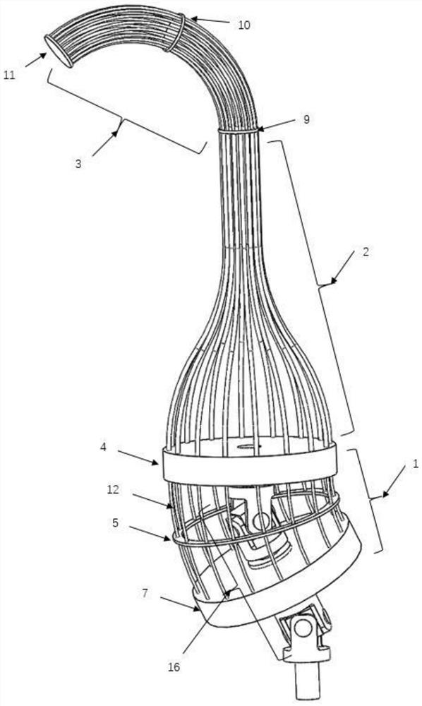 Flexible continuum structure capable of being integrally driven and flexible mechanical arm