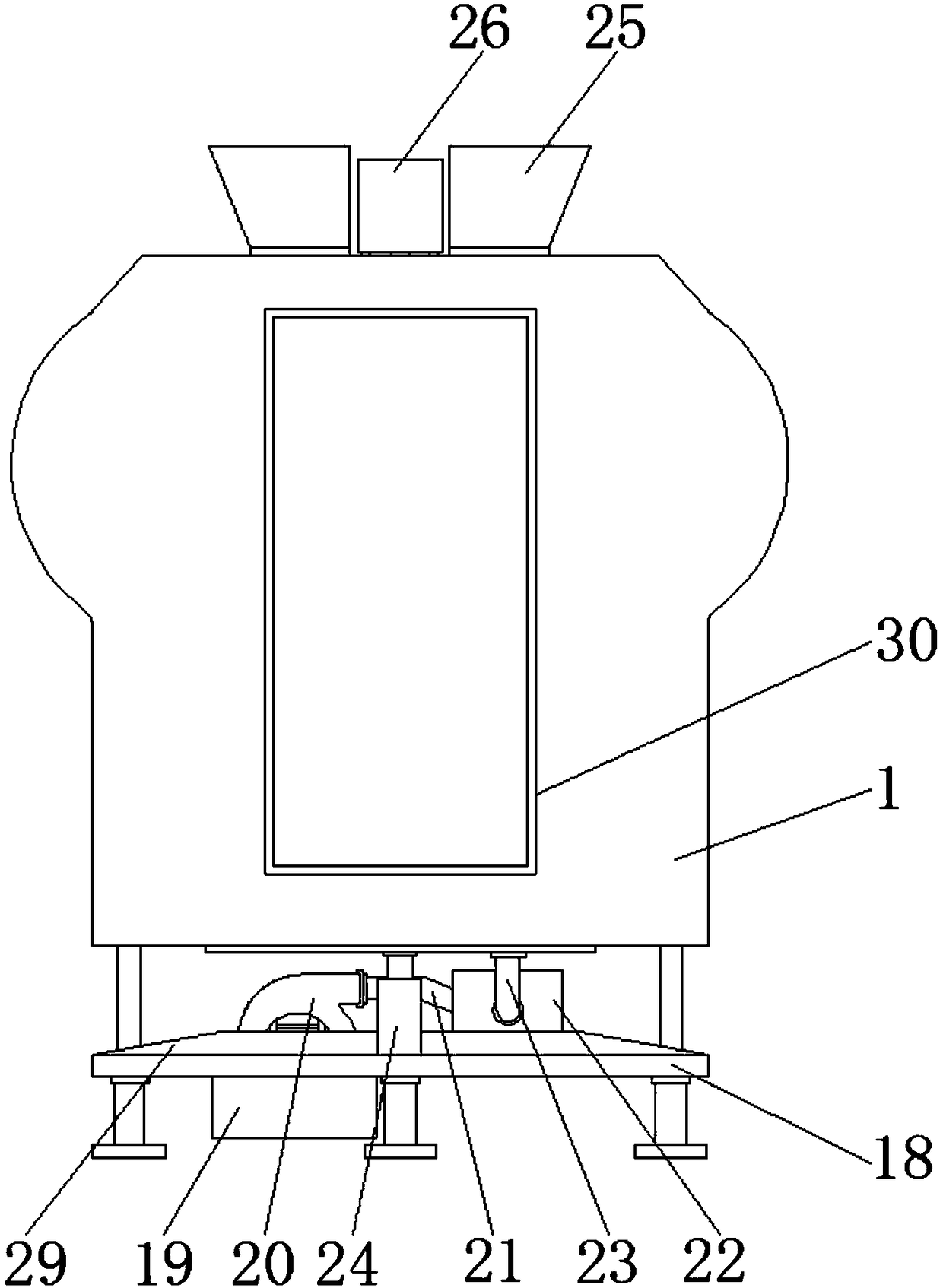 Organic fertilizer drying device capable of achieving sufficient drying