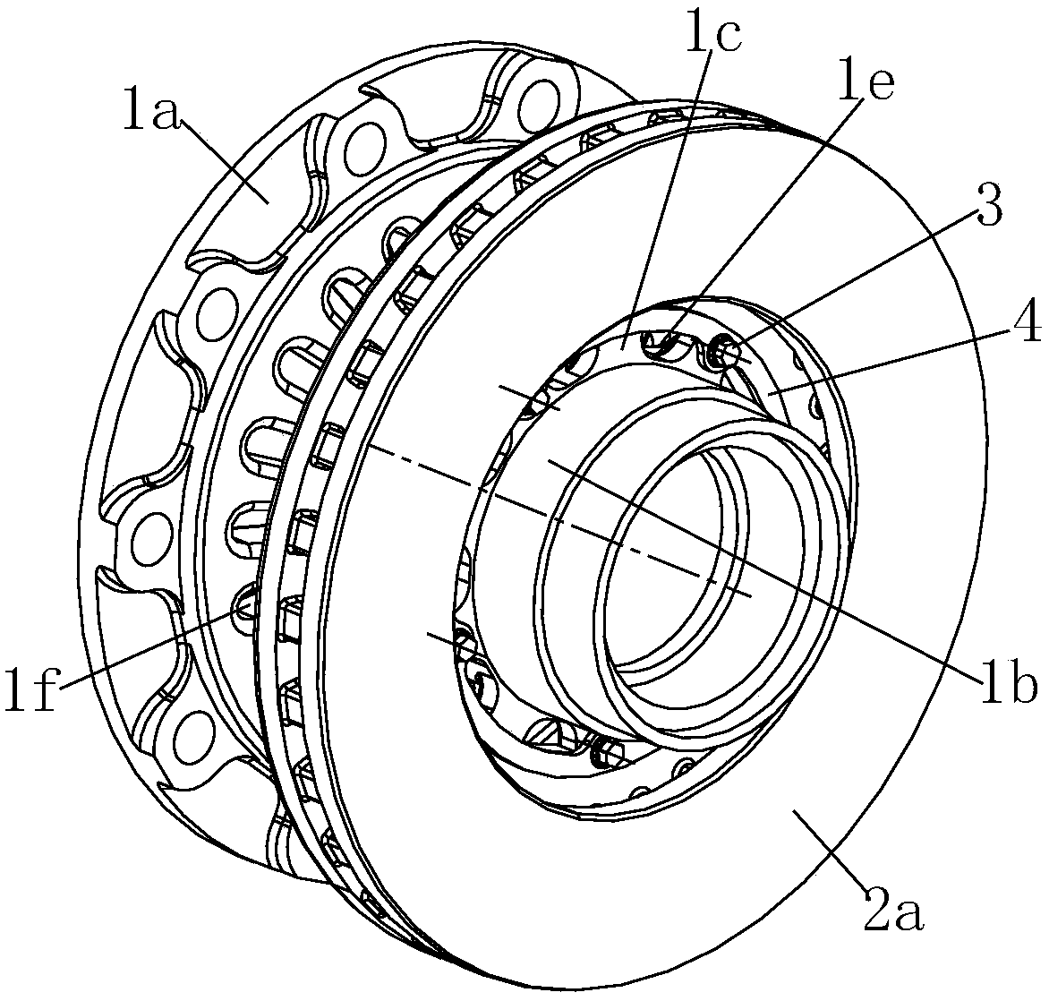 Bolt type hub brake disc assembly with heat dissipation for commercial vehicle