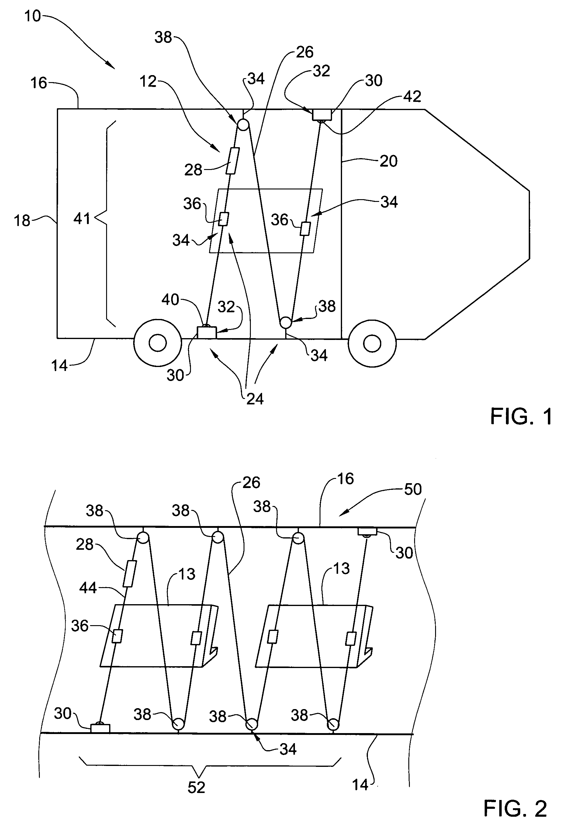 Method and suspension apparatus for suspending an object in a vehicle