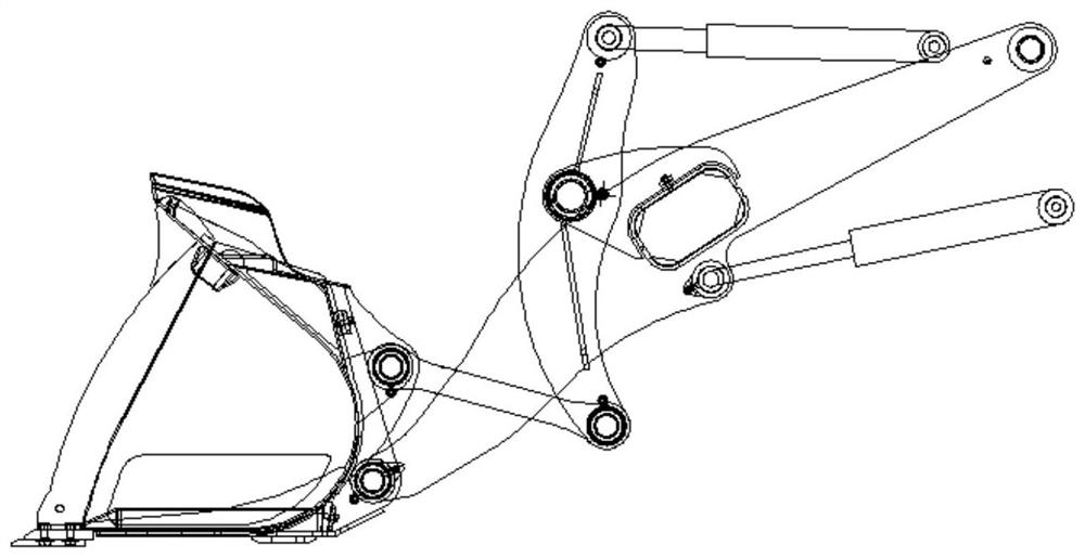 An electro-hydraulic control link mechanism for a loader