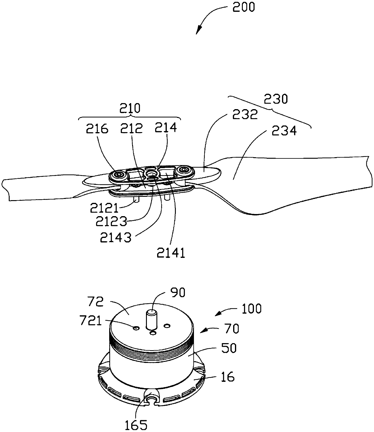 Motor, power device and aircraft using power device