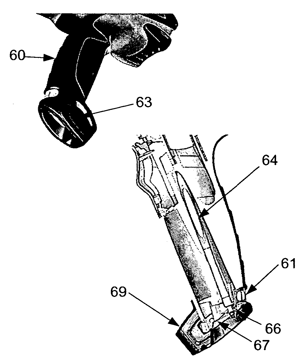 Mobile terminal with handle that houses a stylus