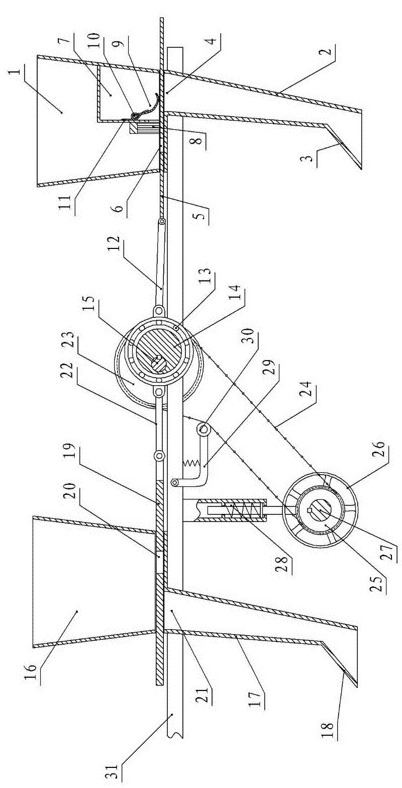 Dislocation type corn planting method and reciprocating flashboard type seed and fertilizer sowing machine