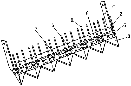 Weed removing device for harvester