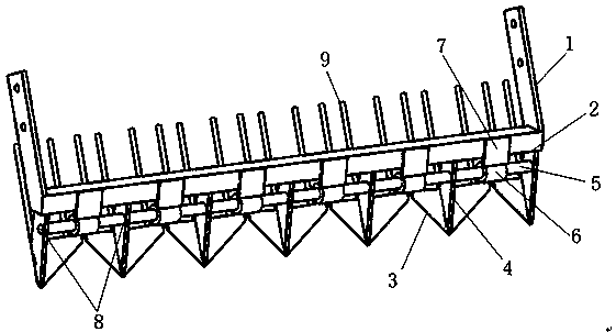 Weed removing device for harvester