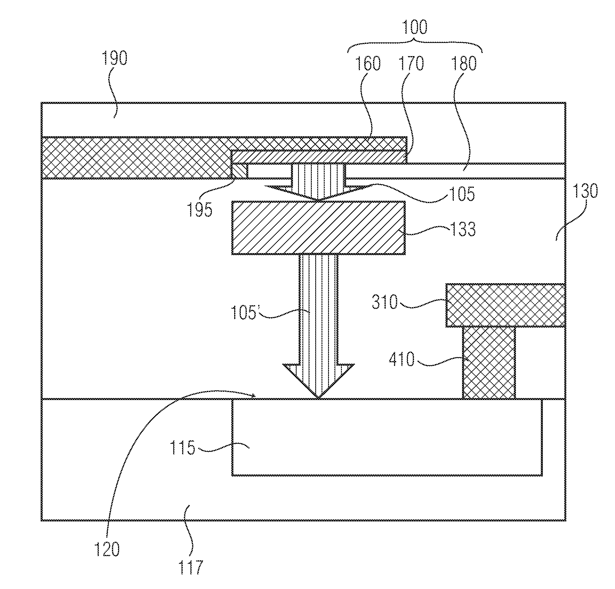 Chip for analyzing a medium comprising an integrated organic light emitter