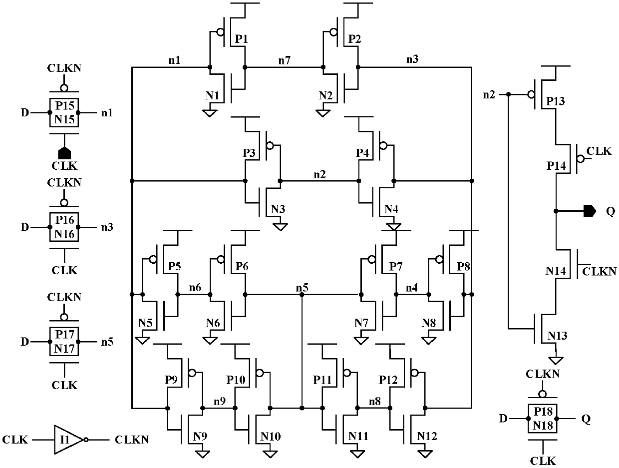 Anti-radiation D latch based on dual interlocking unit