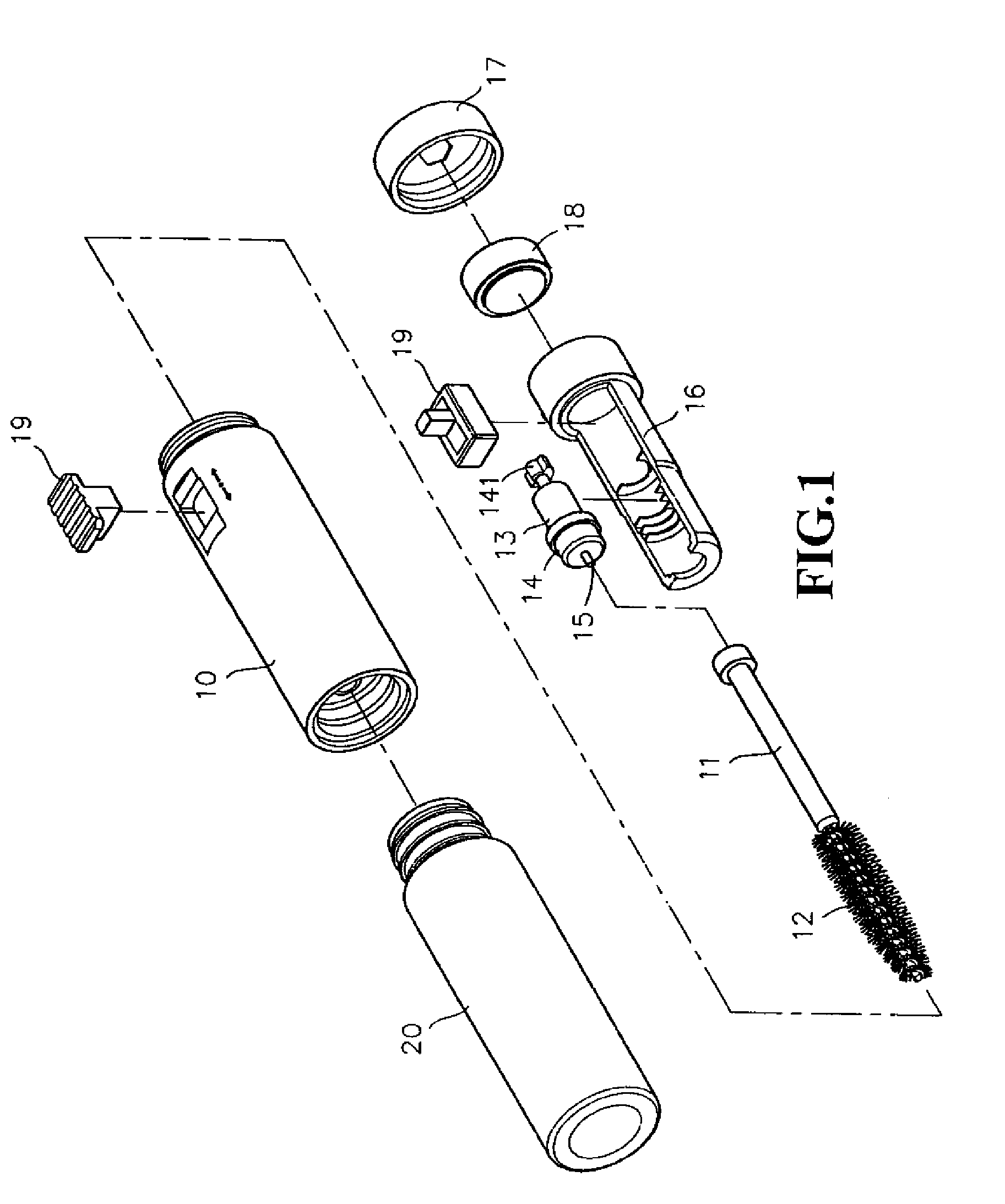 Vibratory lash brush with forward/backward rotation control