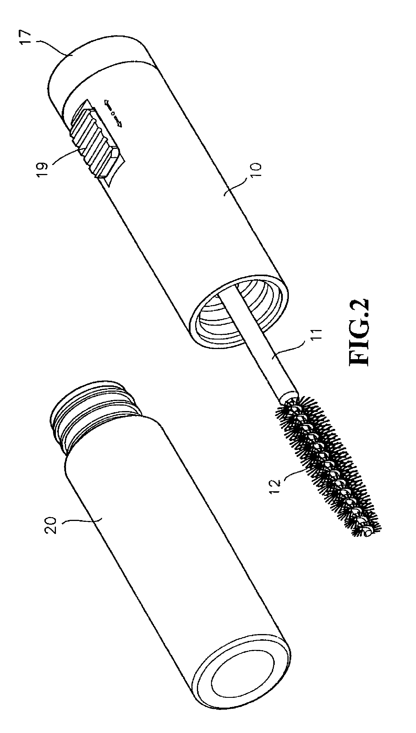 Vibratory lash brush with forward/backward rotation control