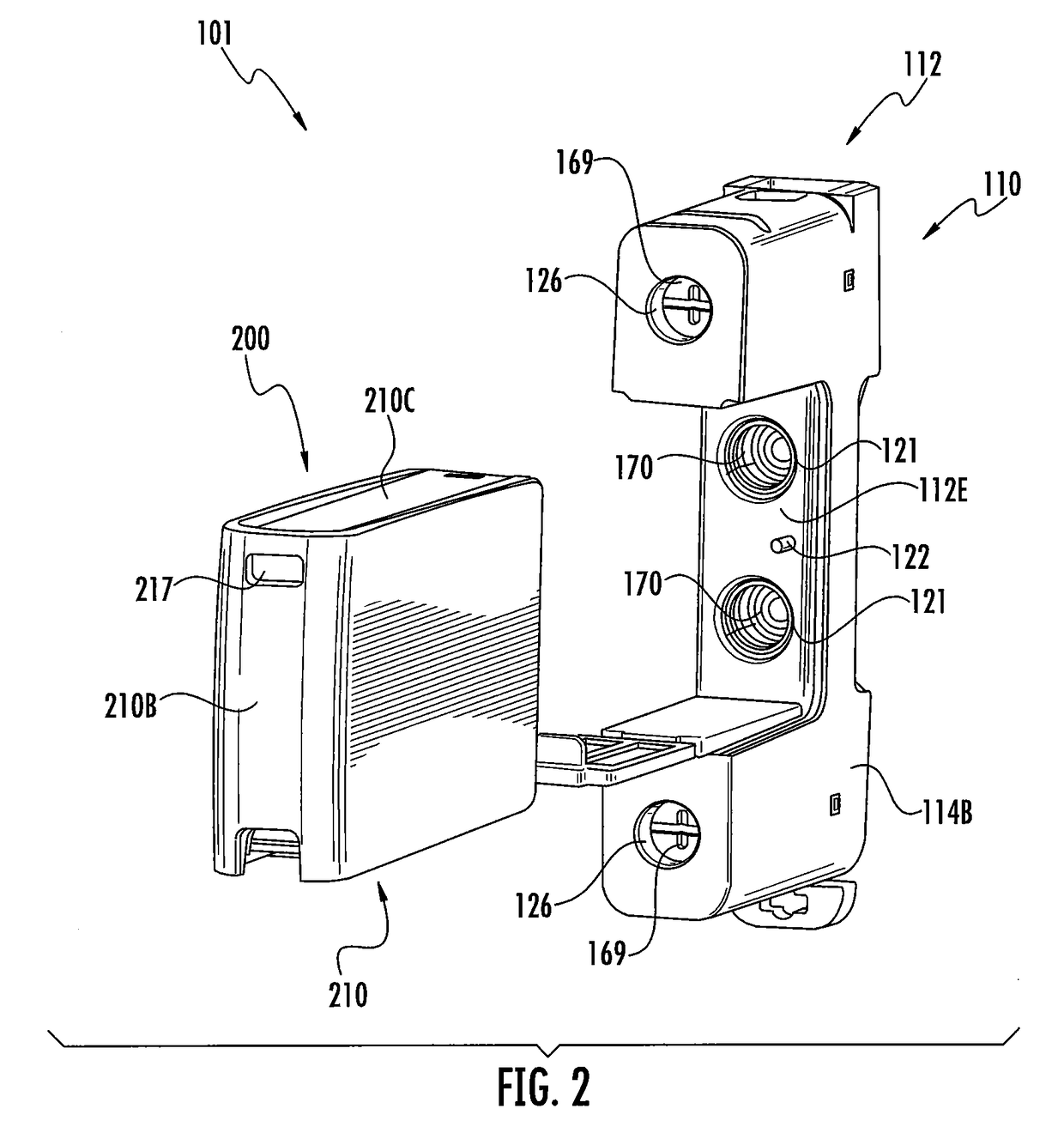 Surge protective device modules and din rail device systems including same