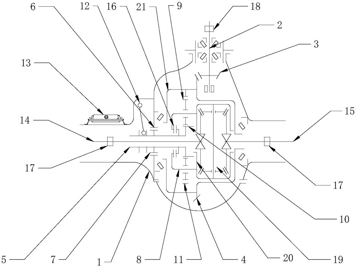 Electric control automatic speed changing main reducing gear