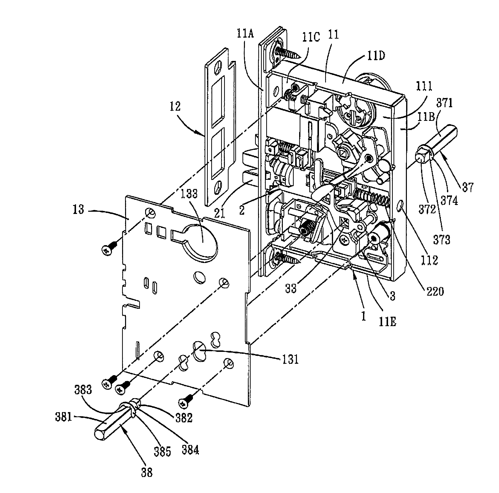 Latch-bolt mechanism operable to allow for idle rotation of an exterior handle