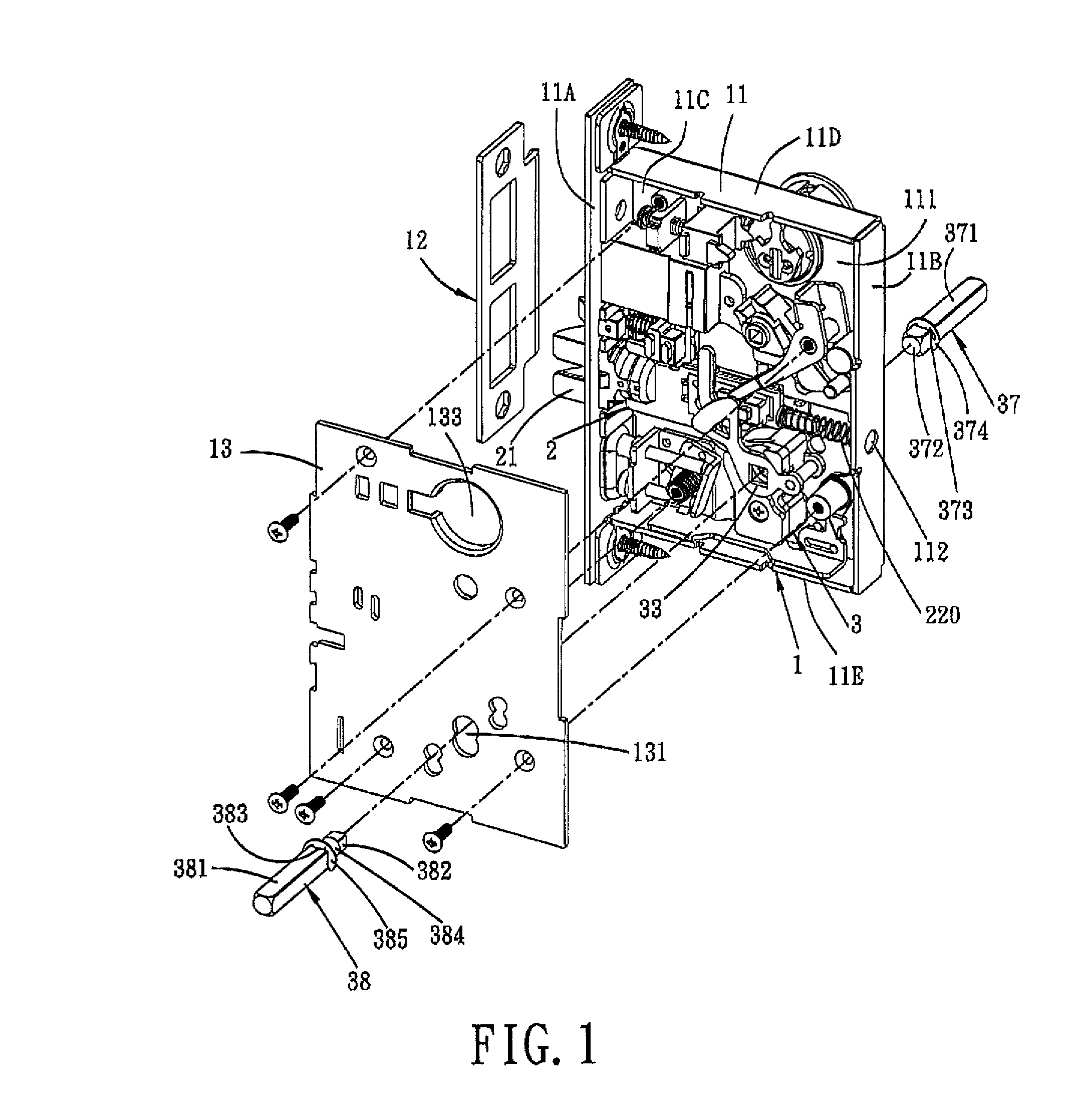 Latch-bolt mechanism operable to allow for idle rotation of an exterior handle