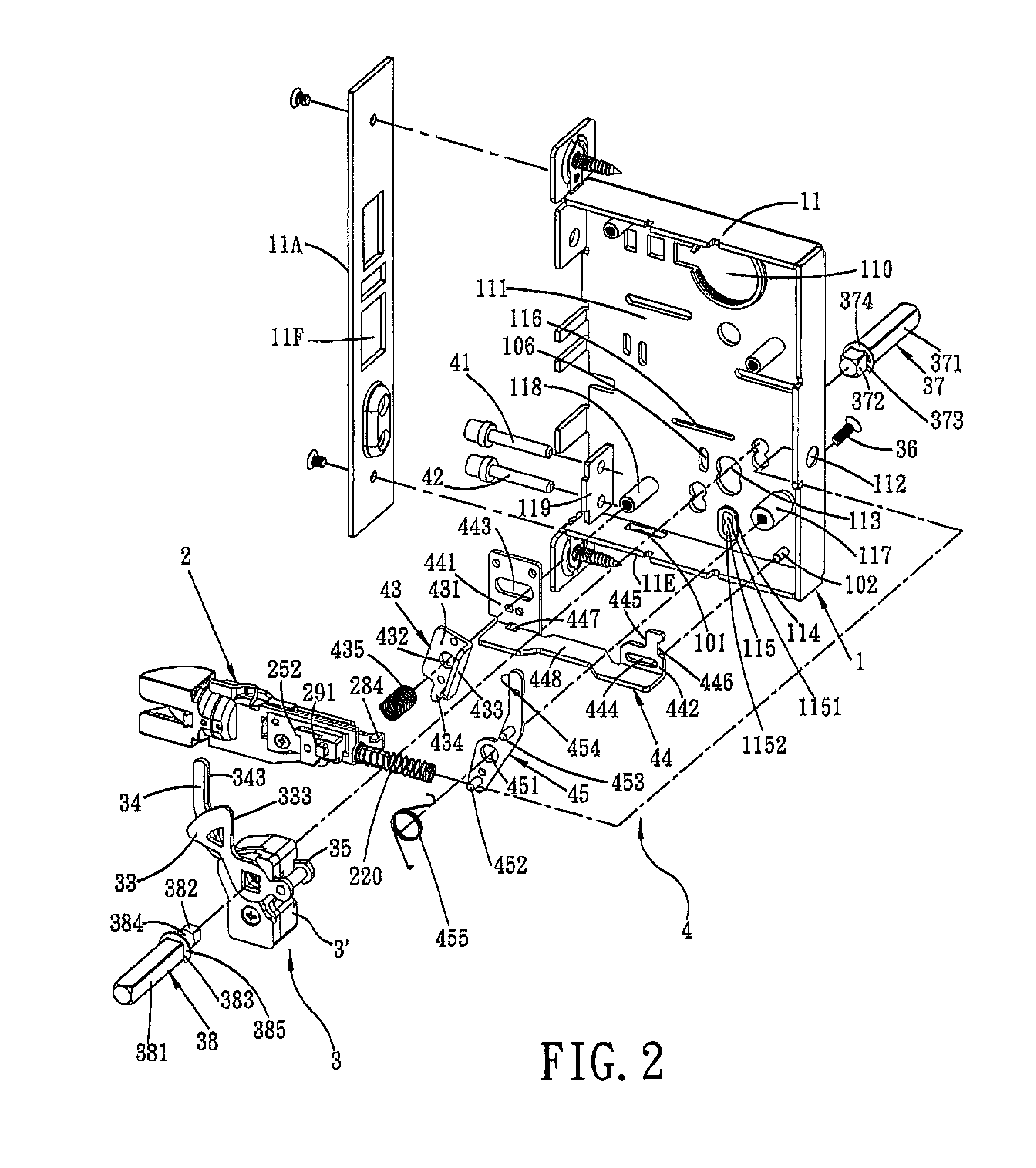 Latch-bolt mechanism operable to allow for idle rotation of an exterior handle