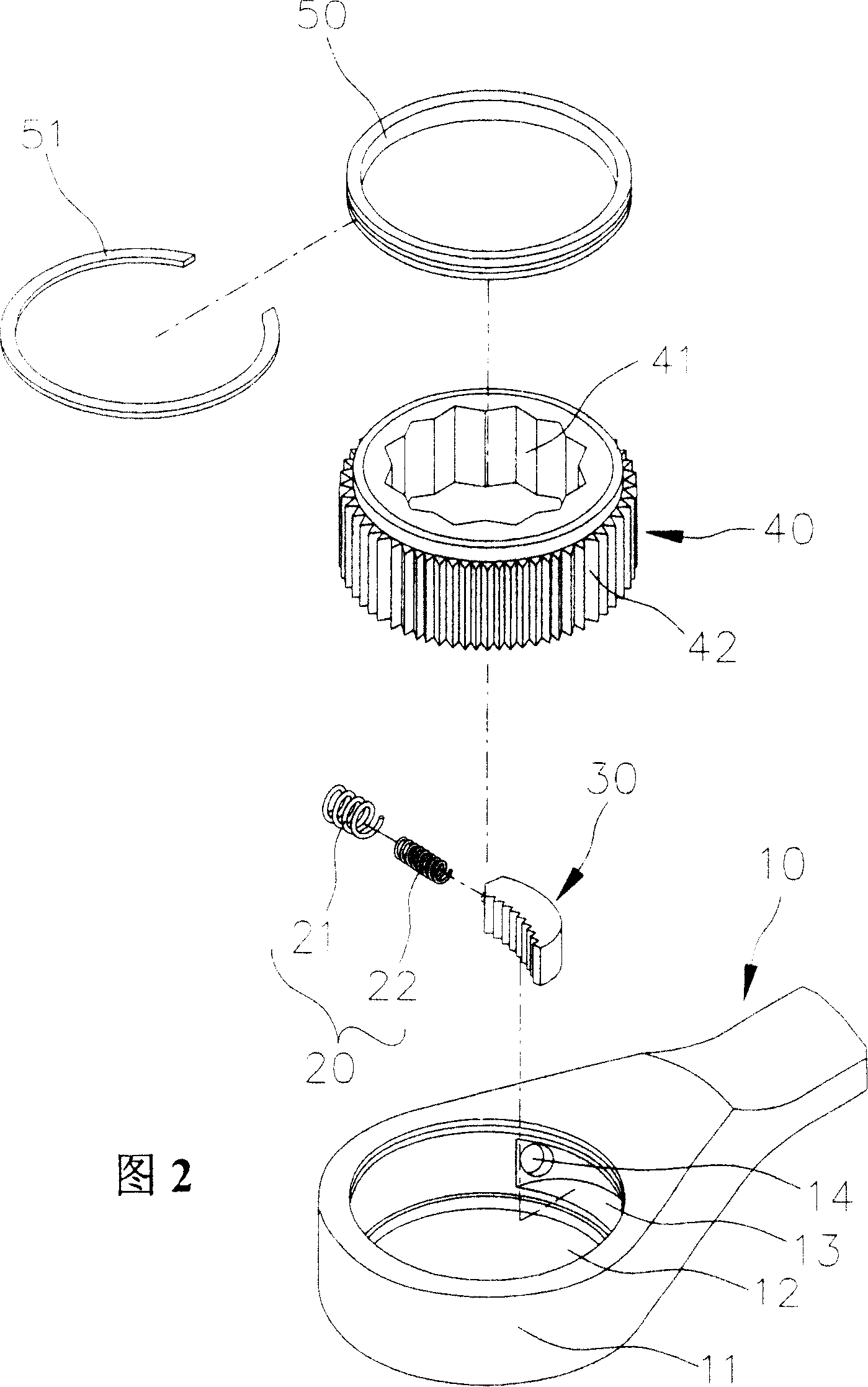 Unidirectional driving spanner with protective device