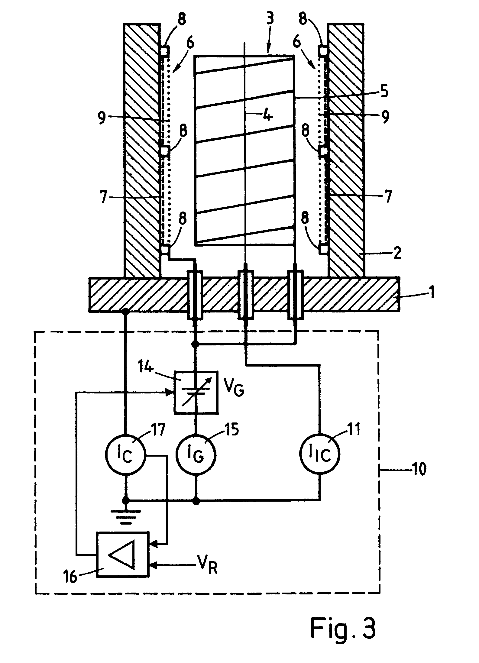 Vacuum measuring gauge