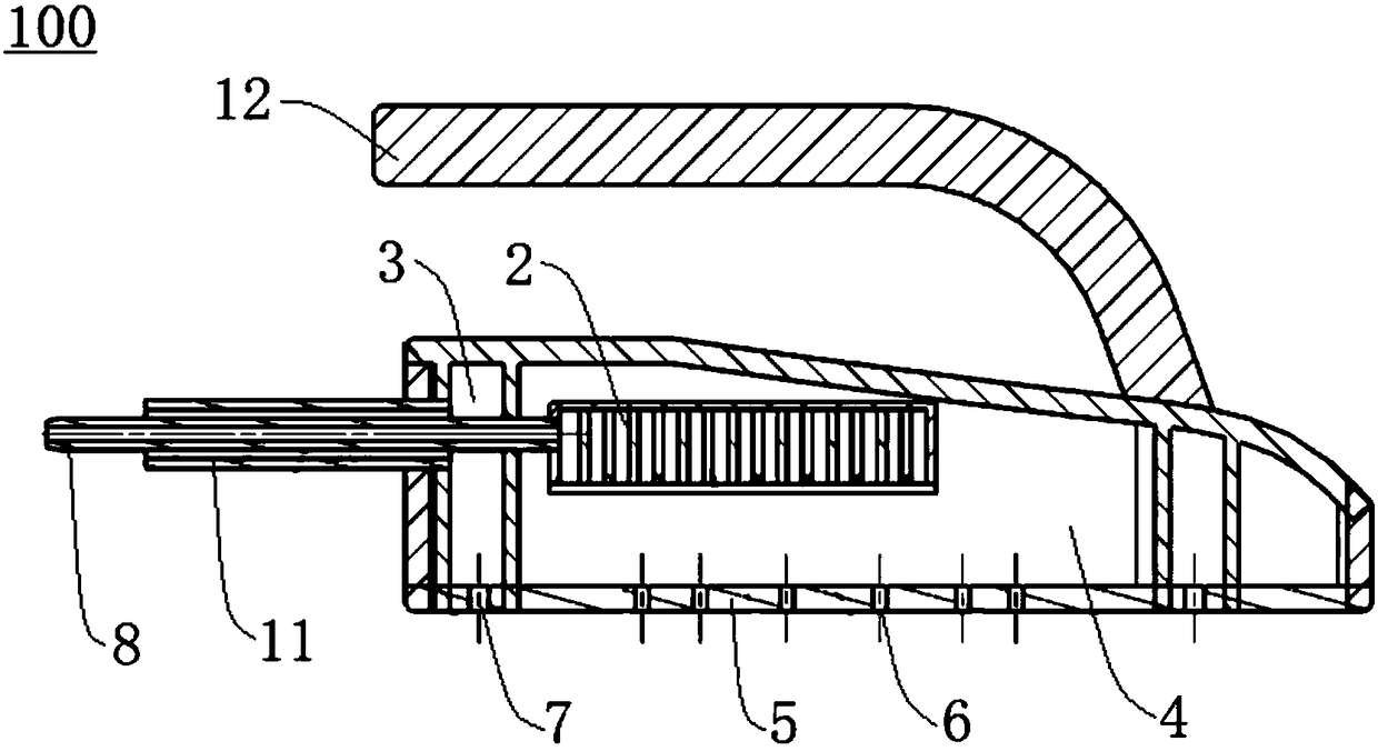 Clothing care ironing head and clothing care device with same