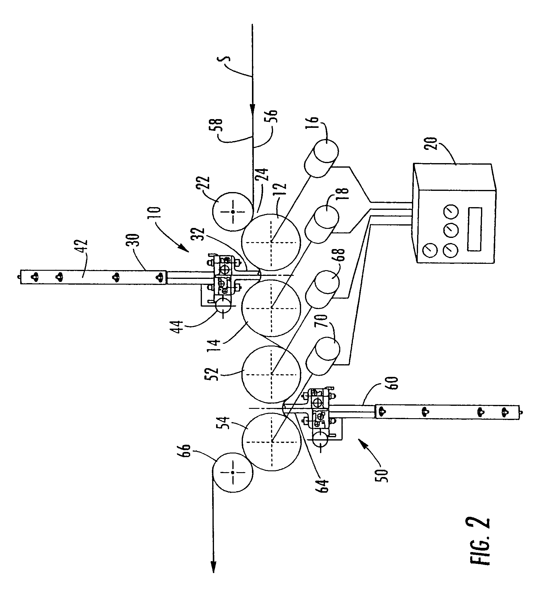 Apparatus and method for applying a foamed composition to a dimensionally unstable traveling substrate