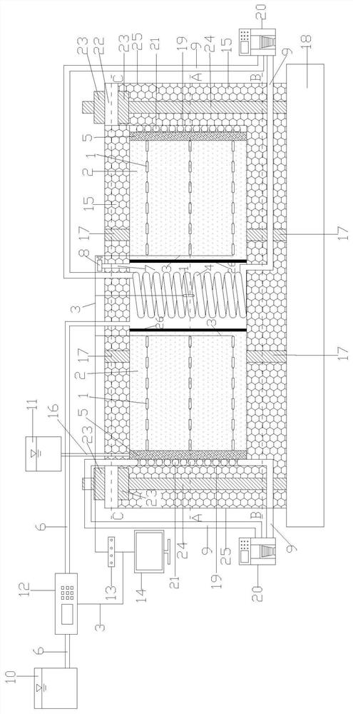 Device for testing frost-heaving ratio of soil body around tunnel