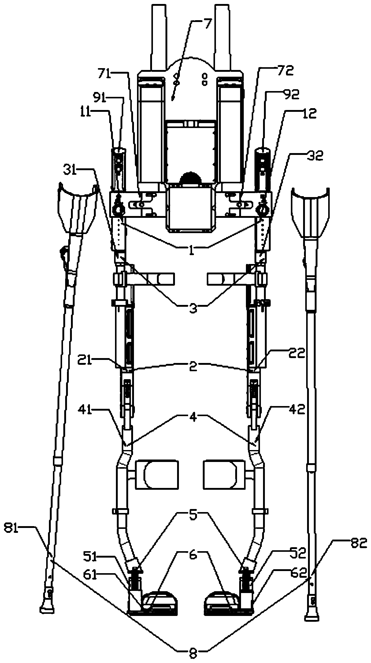 A rehabilitation lower extremity exoskeleton