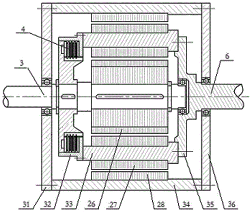 Integrated two-gear hybrid electric vehicle driving system with double-rotor motor