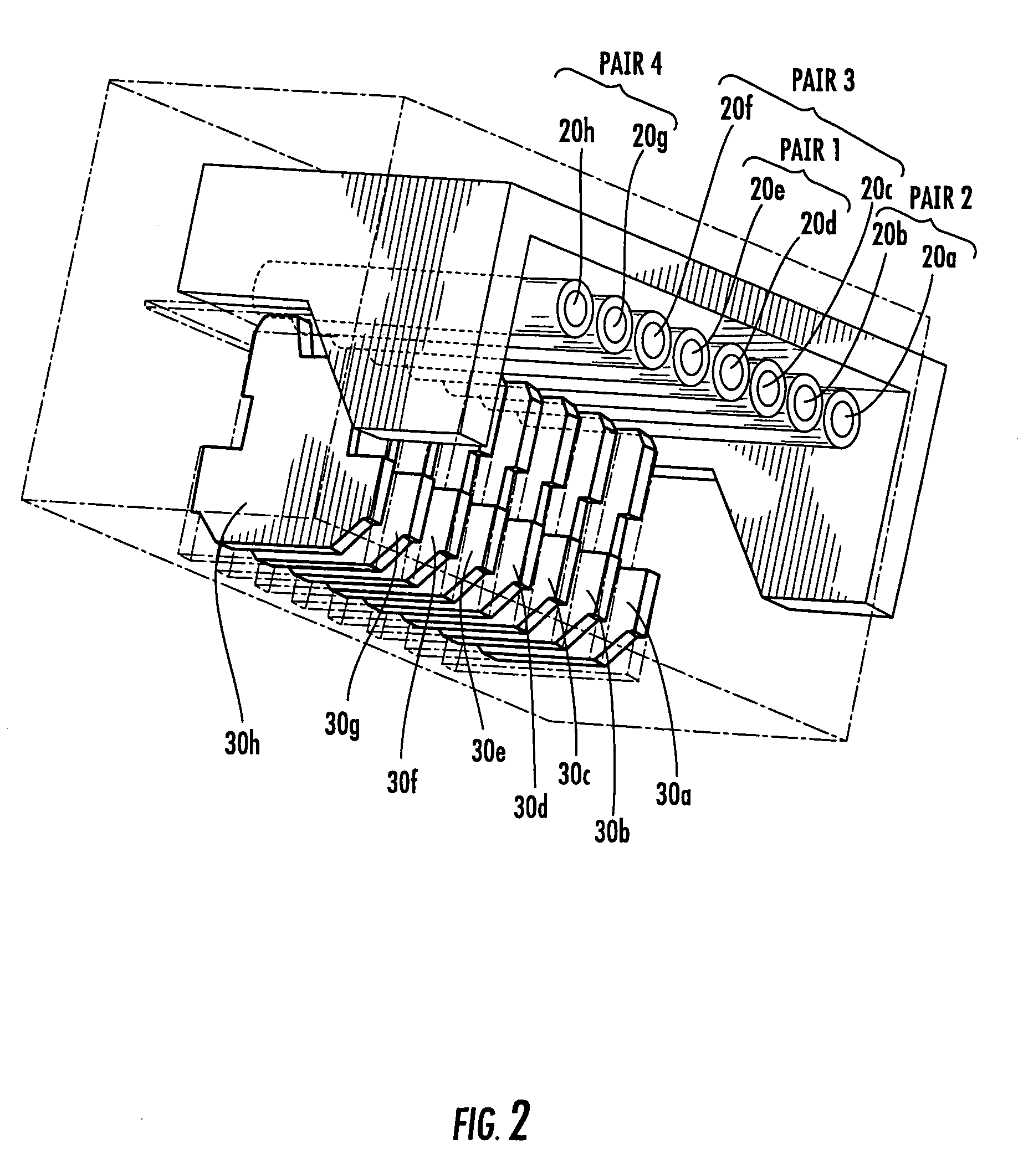 Controlled mode conversion connector for reduced alien crosstalk