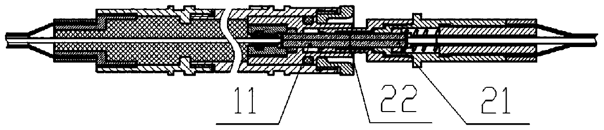 Separation and falling connector assembly with photoelectric conversion function