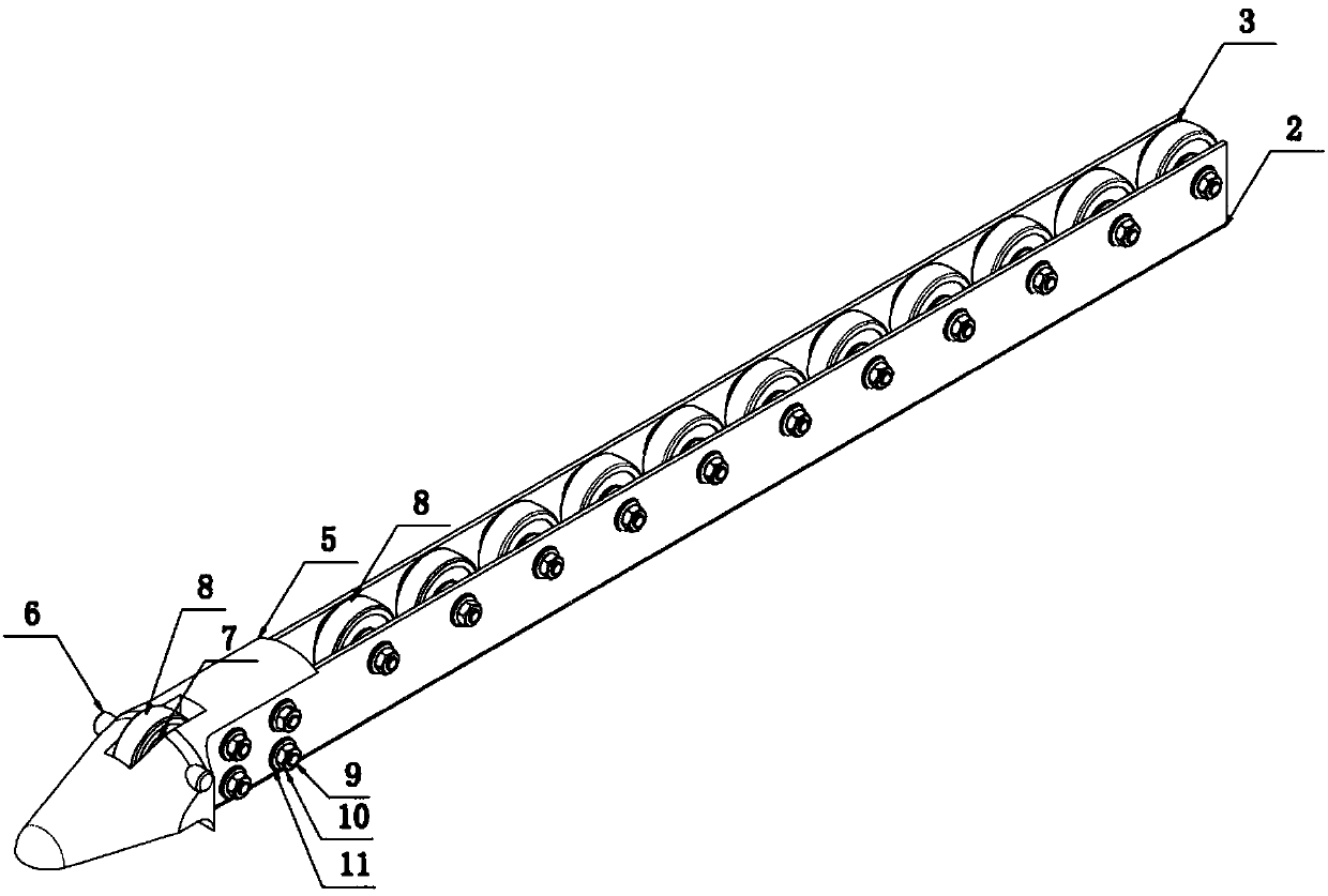 Idler wheel strip with guide