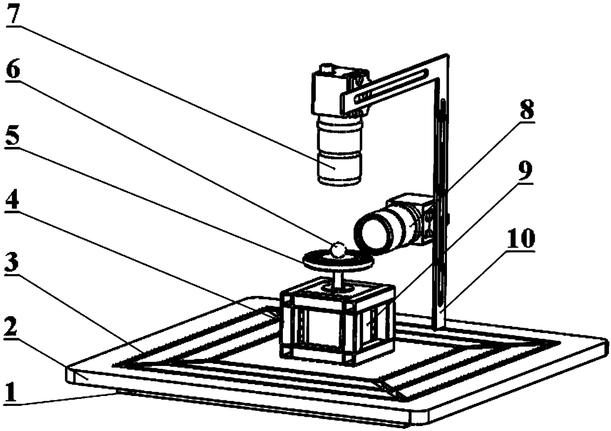 Sphericity measuring device and method based on machine vision technology