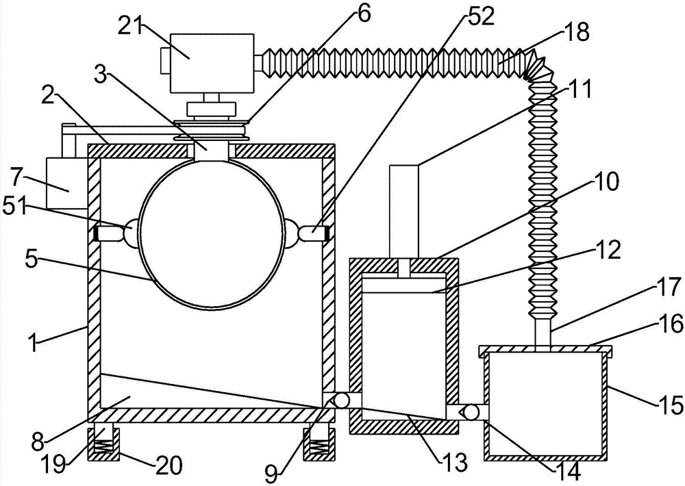 Drying and sieving device for soft magnetic material powder