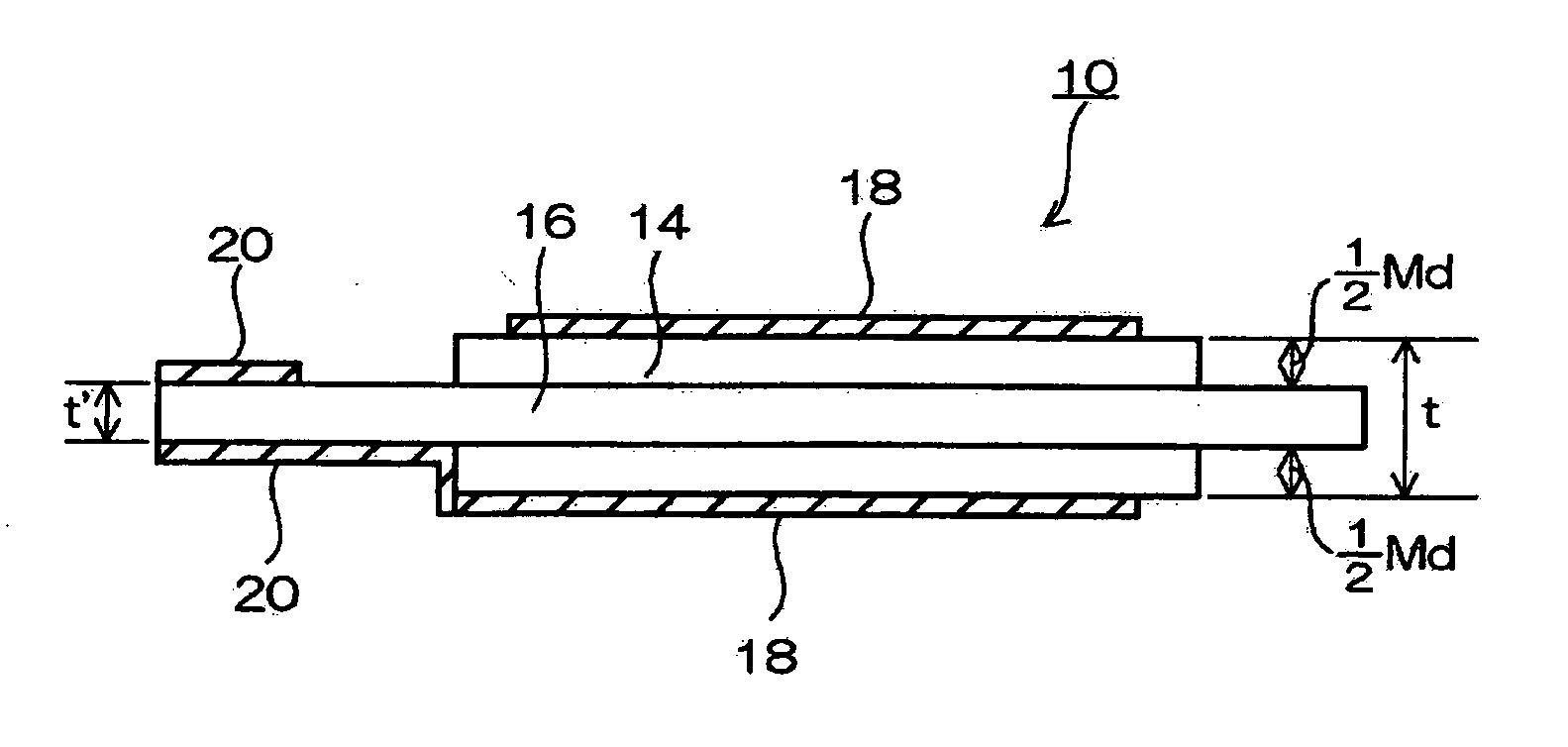 Mesa-shaped piezoelectric resonator element