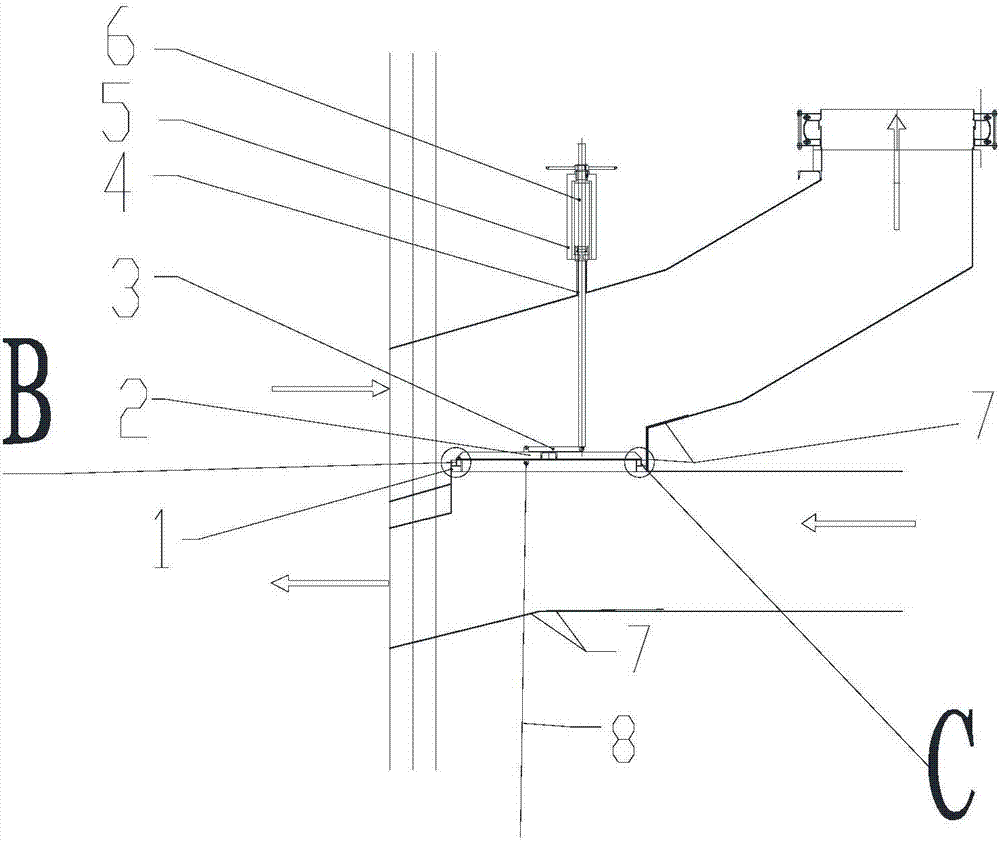 Tee-joint switching device for boiler denitration