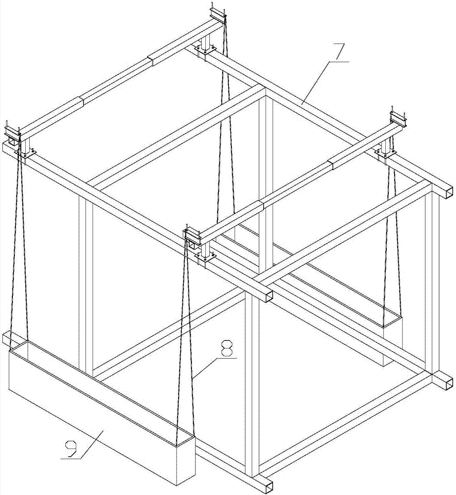 Construction hanging basket suspension device used for steel-structure corridor bridges