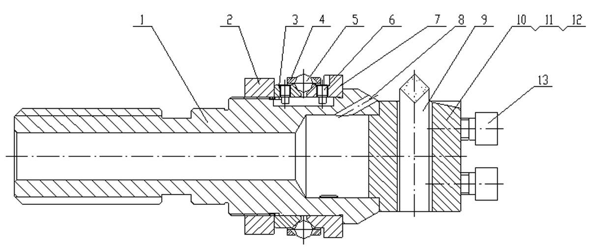 Follow-up supporting tool bit device used for processing deep hole