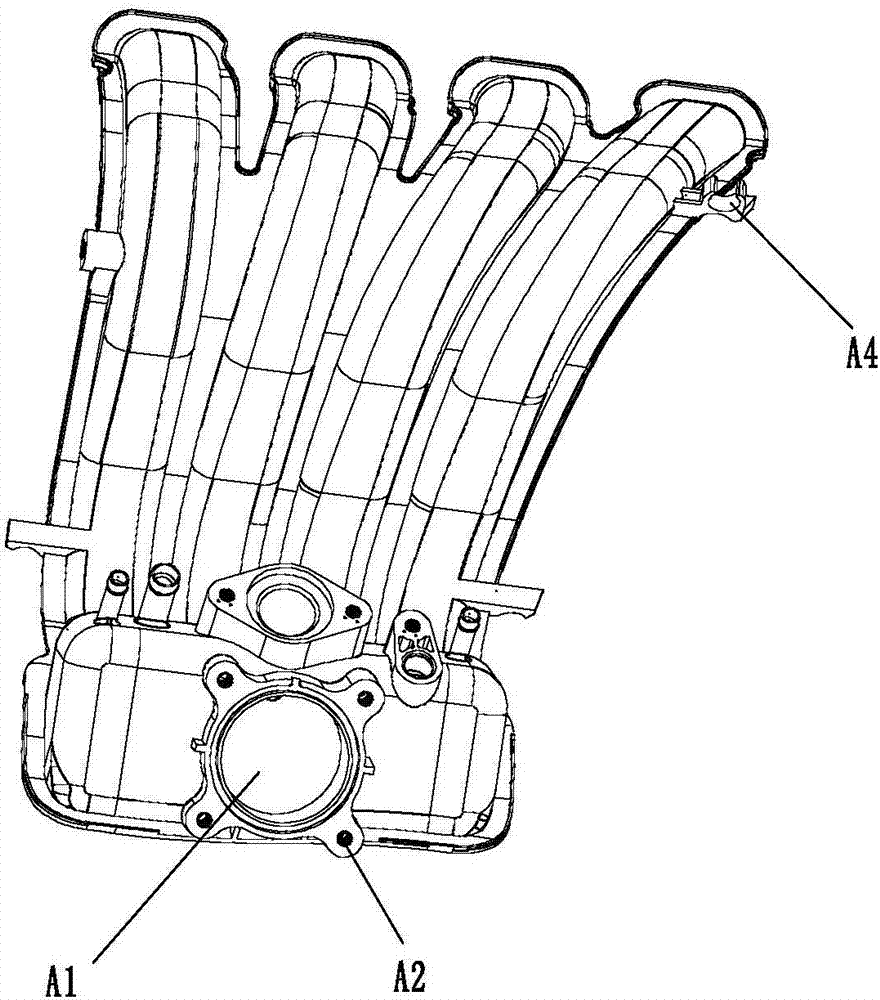 Injection mold of plastic manifold for intake system of mini-car engine