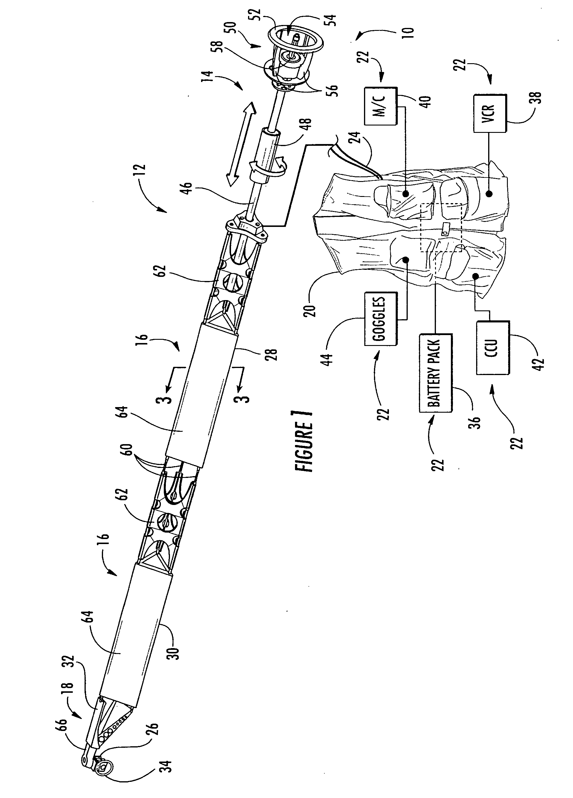 Operator supported remote camera positioning and control system with improved front end assemblies