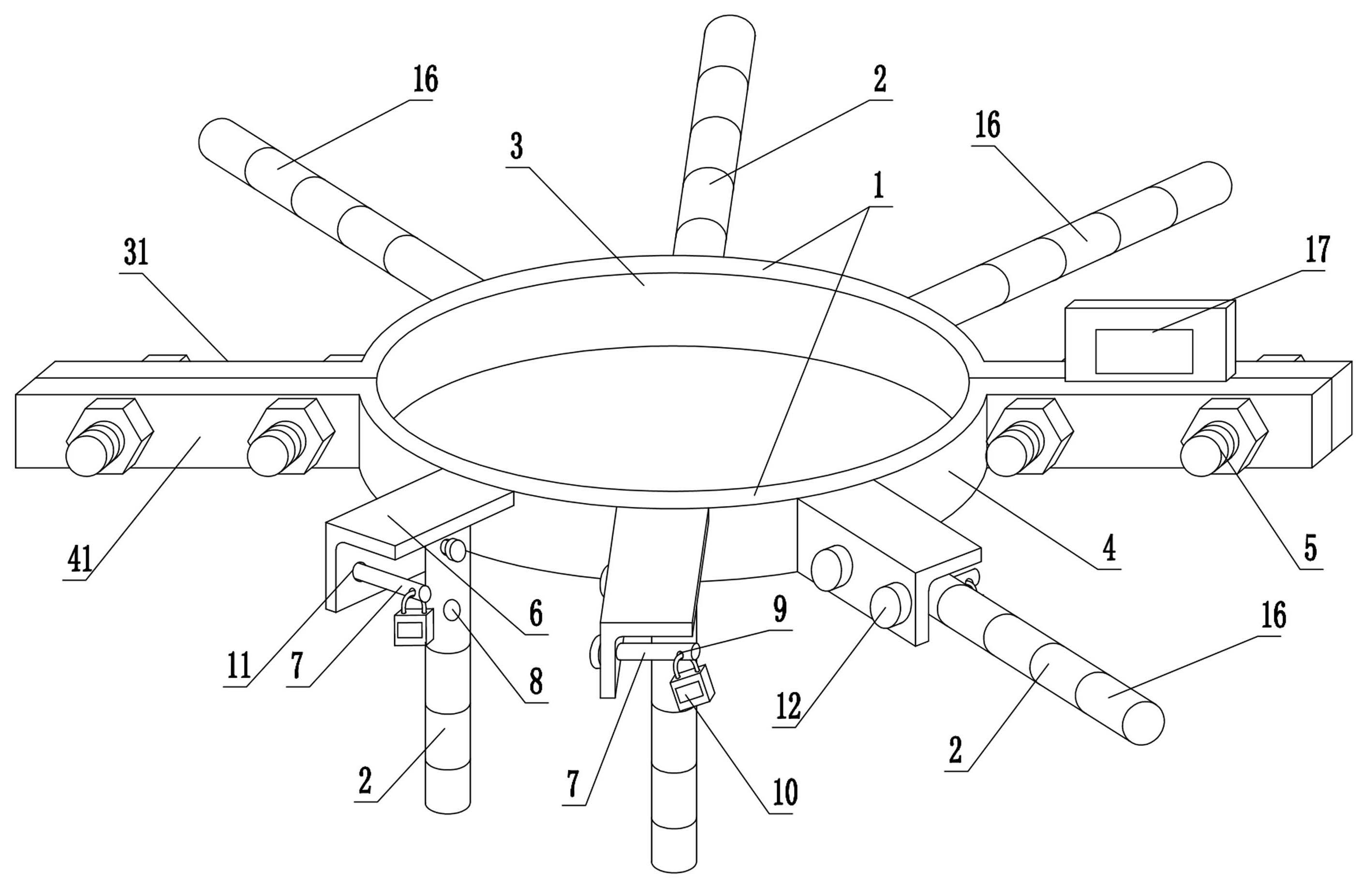 Safety device for preventing people from climbing up electric concrete poles by mistake